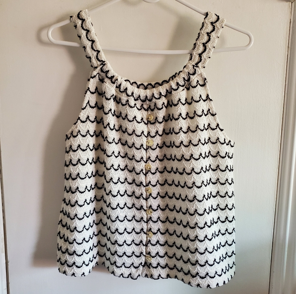 Madewell Texture And Thread Front Button Swing Ta… - image 2